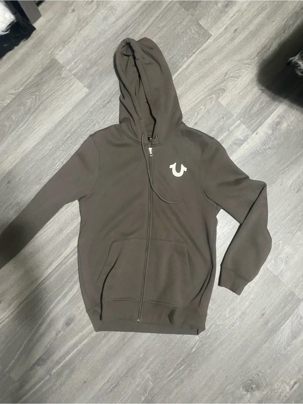 True Religion Olive Zip-Up Hoodie